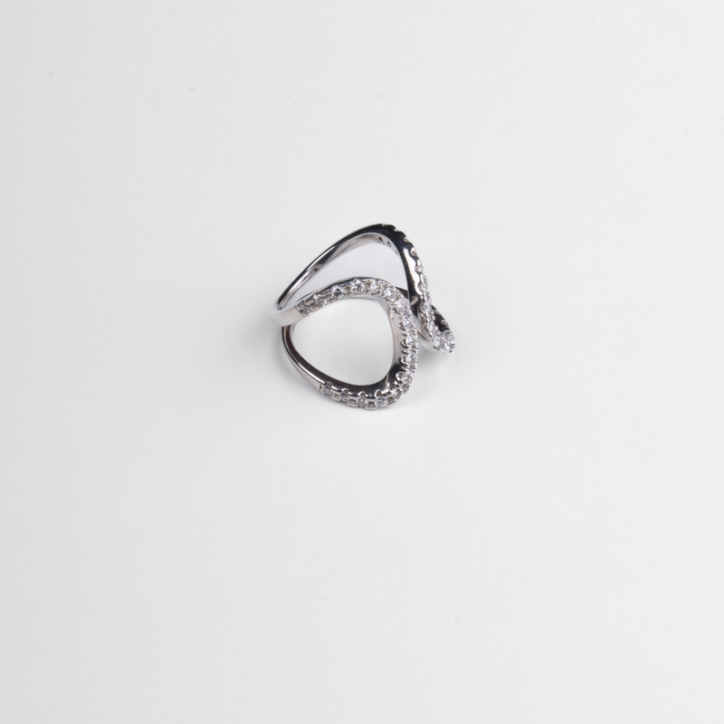 Anel Ouro Branco 18K - Linhas da Vida H. Stern (0,75cts G/VS)