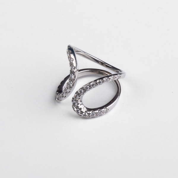 Anel Ouro Branco 18K - Linhas da Vida H. Stern (0,75cts G/VS)