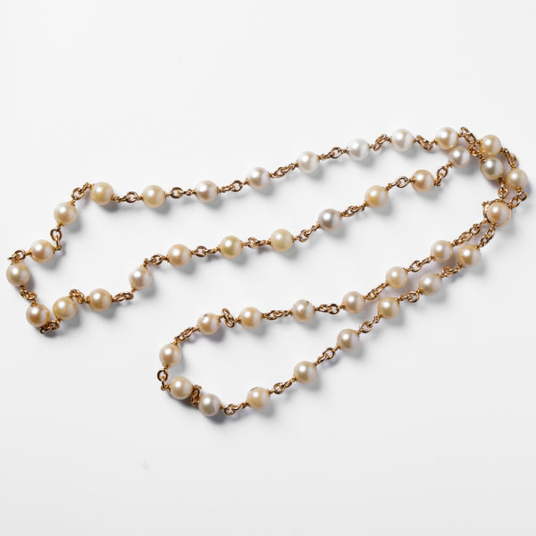 Colar de Pérolas em Ouro Amarelo 19.2K (7,00mm - 7,5mm)