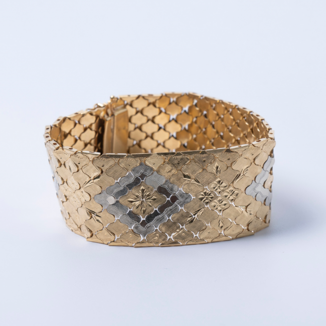 Pulseira em Ouro Amarelo e Branco 18K Maleável