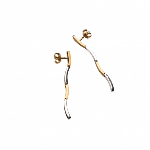 Brincos em Ouro Amarelo e Branco 19,2K