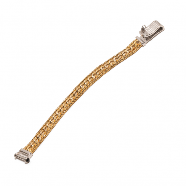 Pulseira em Ouro Amarelo e Branco 19.2K com Ónix