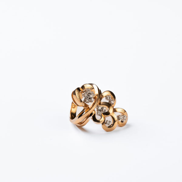 Anel em Ouro Rosa 18K com Diamantes (G/VS 0,42cts) - 17,97gr