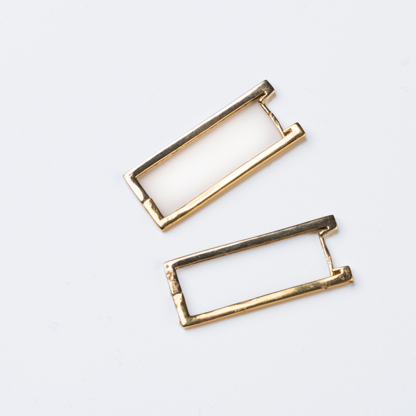 Argolas em Ouro Amarelo 19.2K Rectangulares