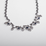 Gargantilha em Ouro Branco 18K com Safiras e Diamantes (4,0cts)