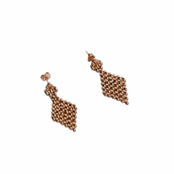 Brincos Ouro Amarelo 19.2k Design Articulado Losango