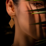 Brincos Ouro Amarelo 19.2k Design Articulado Losango