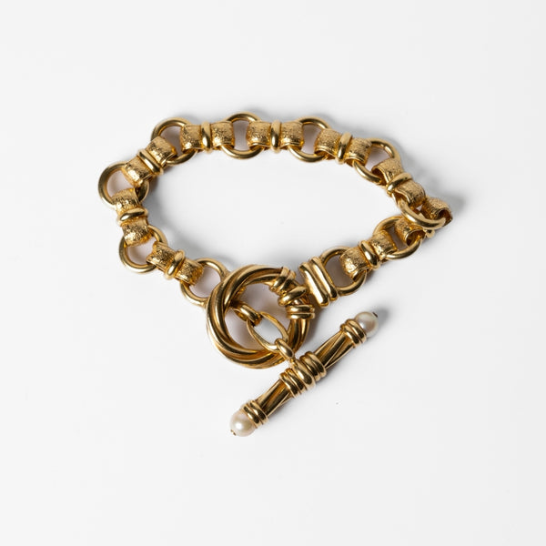 Pulseira em Ouro Amarelo 19,2K com Terminais em Pérola