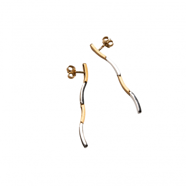 Brincos em Ouro Amarelo e Branco 19,2K