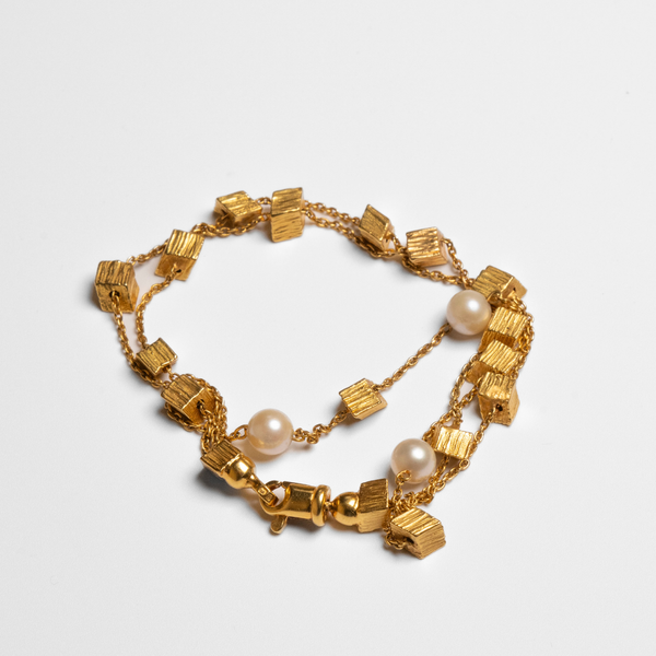 Pulseira em Ouro Amarelo 19,2K - Pérolas - 12,61gr