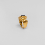 Anel em Ouro Amarelo com Safira e Diamantes