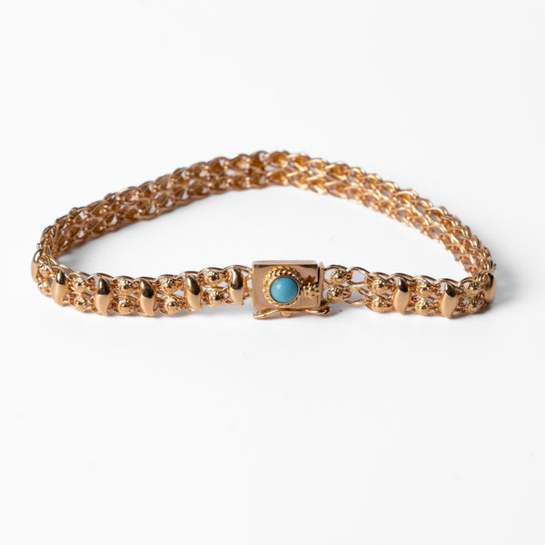 Pulseira em Ouro Amarelo 19,2K com Turquesa