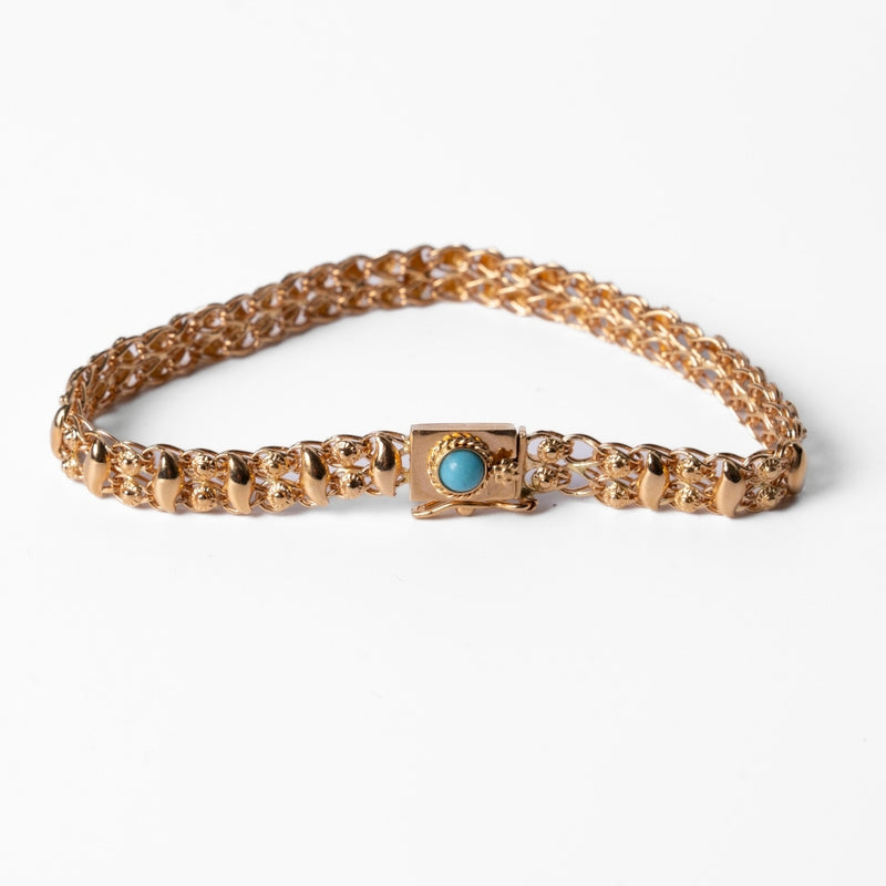 Pulseira em Ouro Amarelo 19,2K com Turquesa