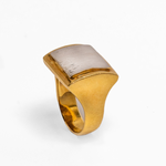 Anel Bicolor Ouro Amarelo e Ouro Branco 19.2K