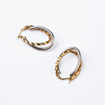 Brincos em Ouro Bicolor Amarelo e Branco 19,2K - 3,4gr