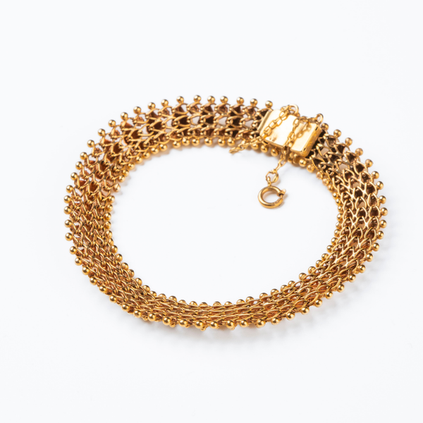 Pulseira em Ouro Amarelo de 19,2k em forma de centopeia com losangulos no interior