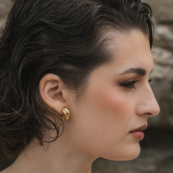 Brincos em Ouro Amarelo e Branco 19,2K