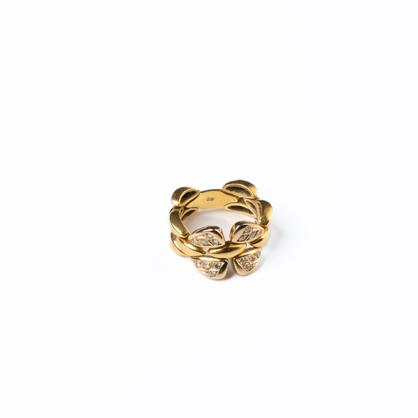 Anel em Ouro Amarelo 19,2K com Diamantes (G/H - VS 0,16cts) - 9,52gr