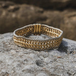 Pulseira em Malha Bicolor em Ouro Branco e Amarelo com 19.2k