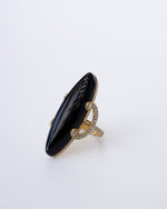 Anel em Ouro Amarelo 18K com Pedra Onix e Diamantes (G/VS 1.15 cts) - H.STERN - 14,34gr
