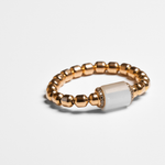 Pulseira em Ouro Rosa 18K com Diamantes Castanhos e Pedra da Lua - Damaso