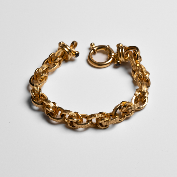 Pulseira em Ouro Amarelo 19,2K - lápis lazuli - 26,19gr