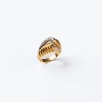 Anel Bicolor (Ouro Amarelo e Ouro Branco) 19.2K com Diamantes 0,20cts H/SI