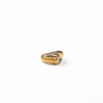 Anel Bicolor (Ouro Amarelo e Ouro Branco) 19.2K com Diamantes 0,20cts H/SI