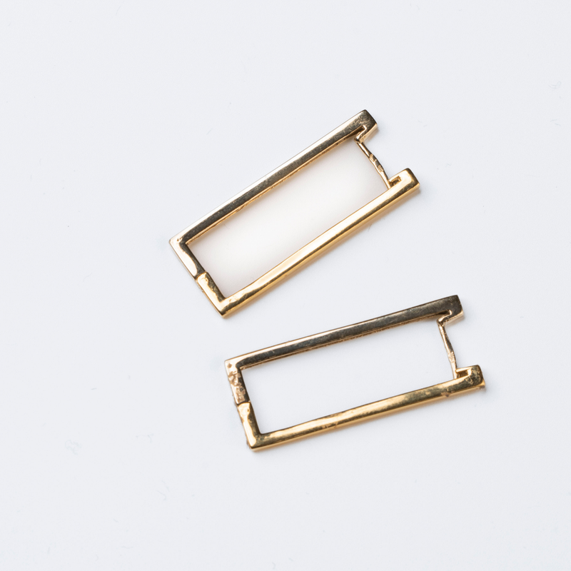 Argolas em Ouro Amarelo 19.2K Rectangulares