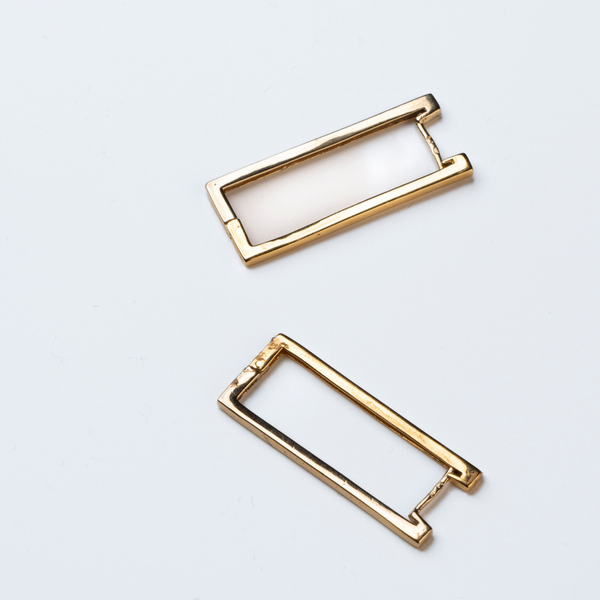 Argolas em Ouro Amarelo 19.2K Rectangulares