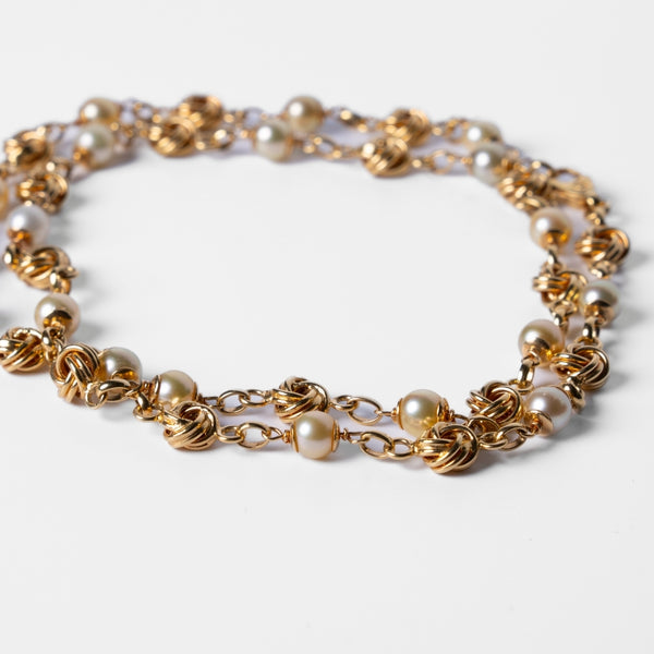 Colar em Ouro Amarelo 19,2K com pérolas e nós